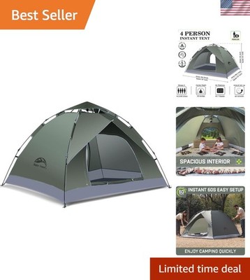 festival wurfzelt 2-4 Personen Pop Up Zelt Wasserdicht 3000mm – Camping Zelt Automatik mit 2 Türen, 2 Fenstern & Moskitonetz, atmungsaktiv, schnell aufbaubar Westfield Ruhr Park spendet Shipping - Dropship Color:15D Khaki 5X3M