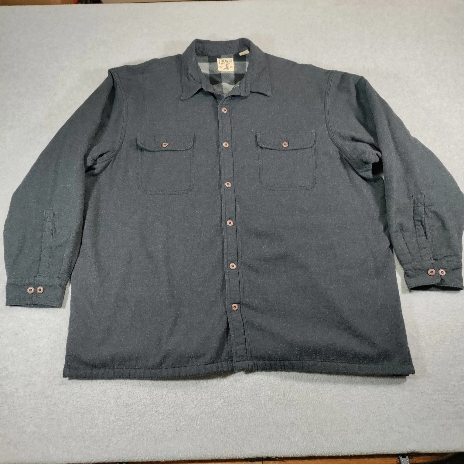 Redhead Brand Shirt Mens 3XL Gray Flannel-Lined Chamois Shacket Pockets Outdoor
Opens in a new windo