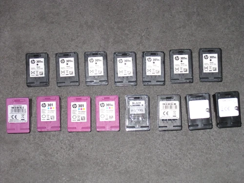 15 x HP 301/ HP301 XL Tri-Colour/bunt+Black/schwarz Druckerpatrone/Patrone leer