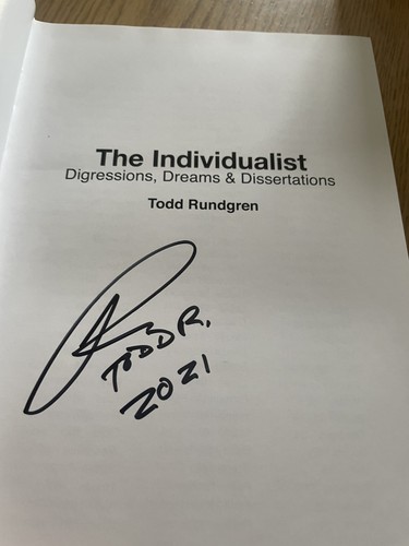 Todd Rundgren SIGNED Hardcover The Individualist: Digressions Dreams AUTOGRAPHED - Picture 2 of 4