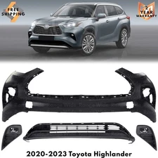 Front Bumper Cover Fascia & Fog Light Assembly For 2020-2023 Toyota Highlander