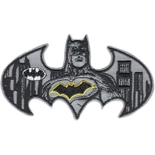 Patch - C&D Visionary - DC Comics - Batman Grayscale 4"x2.3" Reflective Iron-On