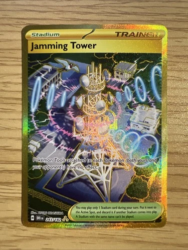 Jamming Tower 243/182 Sv10: Destined Rivals Holo NM Pokemon TCG Gold