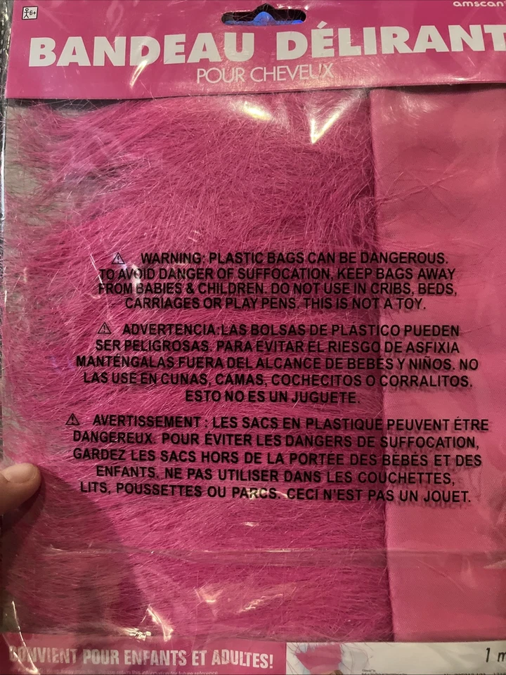 Diadema AMSCAN CRAZY HAIR ROSA Halloween Deportes Puerta Trasera Fiesta Juegos con disfraces Nuevo en Paquete Foto 4 de 4