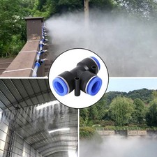 8mm Equal Tee Push Connect Connector for 8mm Tubing - Blue Irrigation Fitting