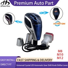 Universal Led Crystal Glass Automatic Gear Shift Knob M8 M10 M12 Shifter Lever Universal Led Crystal Glass Automatic Gear Shift Knob M8 M10 M12 Shifter Lever