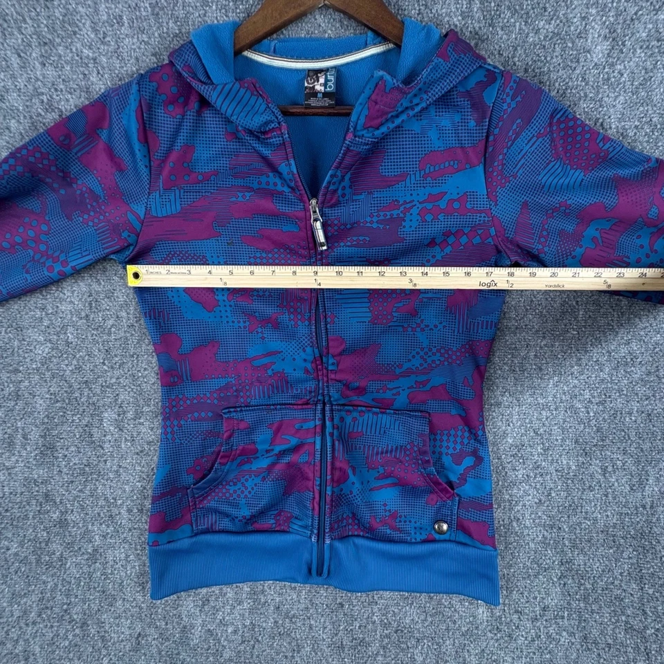 Chaqueta con capucha Burton para mujer cremallera completa talla M patrón azul púrpura Foto 4 de 4