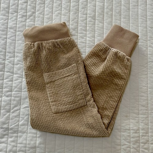 Omamimini Kids Corduroy Joggers Beige Pockets Stretch Drawstring Kids Size 6Y - Picture 5 of 9