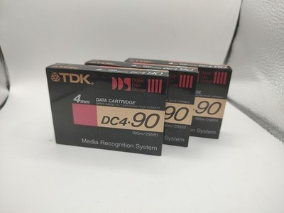 3 Pack TDK DC4-90 Data Cartridge Media Recognition System Brand New Sealed NOS