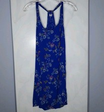 Old Navy Blue Floral Racerback Mini Dress Women’s Size M Sleeveless