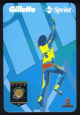 5m Basketball Gillette Series 2 BLUE Woman's After Shot (NCAA #10/16) Phone Card
