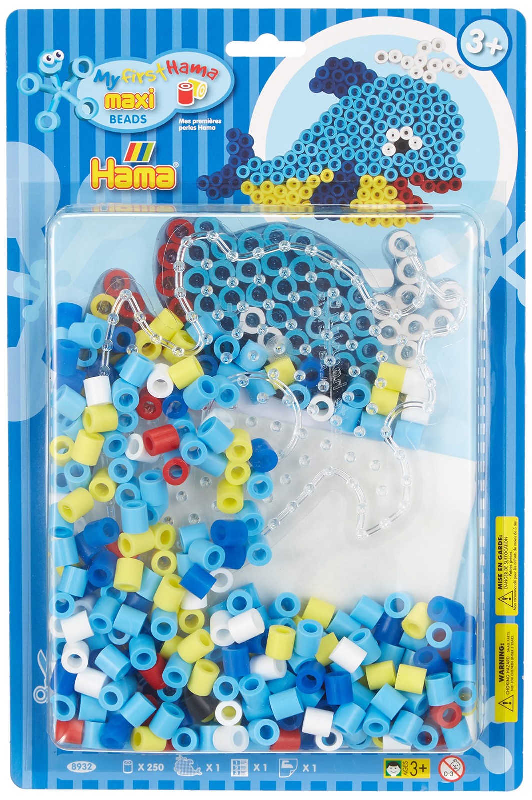 Hama 108932 Большой блистерный набор Dolphin Maxi с бусинами в виде кита Разноцветный Один размер 4590₽