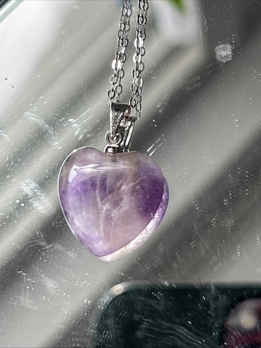 Silber Kette 40 Cm Mit Amethyst Herz Anhänger 925 Silber Collier