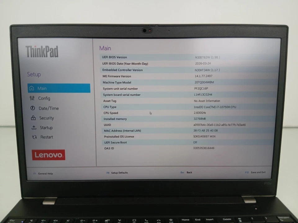 Lenovo ThinkPad P15v G1 · i7-10750H · 32GB · 512GB, photo 4 of 5