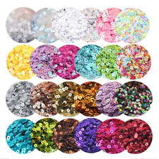 3mm 4mm 5mm 6mm Flat Round Loose Sequins 28 Colors Crafts DIY Clothes Sewing