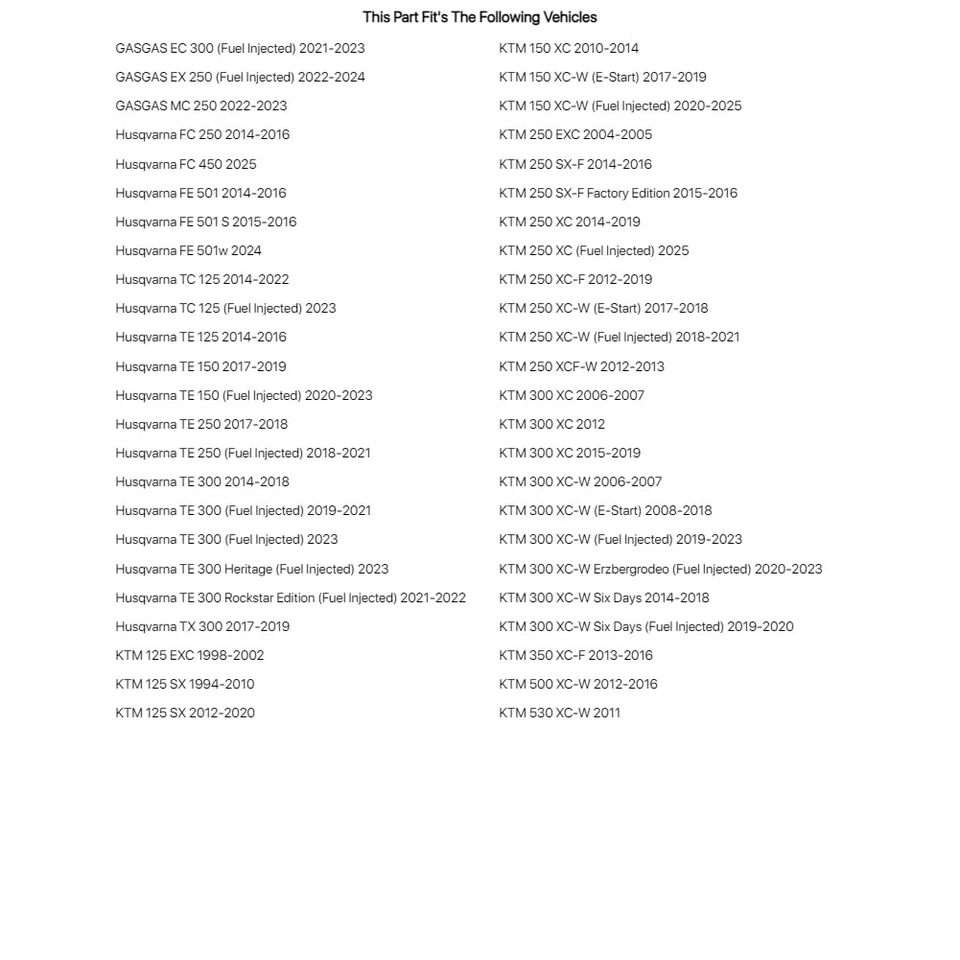Kit de aleación de accionamiento primario y cadena de anillo X dorado para HUSQVARNA TE 250i (combustible Foto 3 de 4