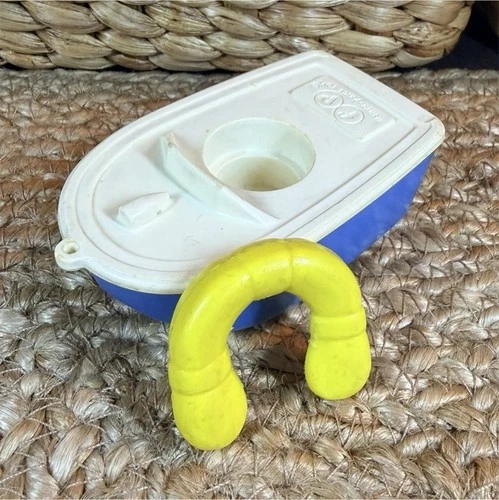 Fisher-Price Little People Boat Accessory Blue White Yellow Vintage 1963-1996