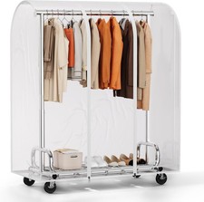 HOKEEPER Clothes Rack with Cover Clothing Racks for Hanging Clothes Garment Rack
