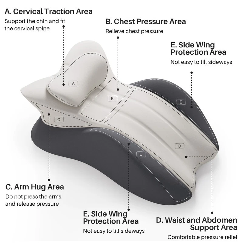 Almohada de cuña de espuma viscoelástica para adultos soporte multiposición almohada de cama sentado Foto 3 de 4