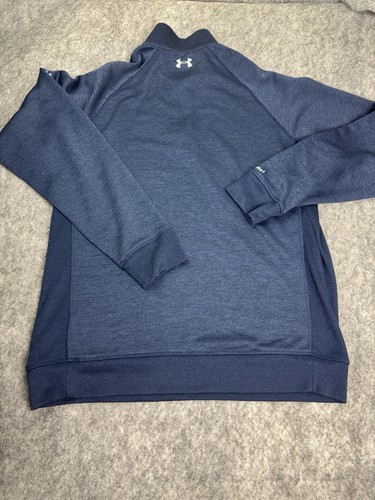 Felpa pullover Under Armour ColdGear 1/4 zip blu taglia large vestibilità ampia - Foto 10 di 10