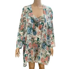 80s VTG Victoria s Secret Gold Label Nightgown And Robe Set XS/S Floral Coquette