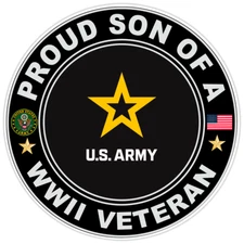 Proud Son of a WWI Veteran Bumper Sticker Military Vinyl Soldier Decal 5"