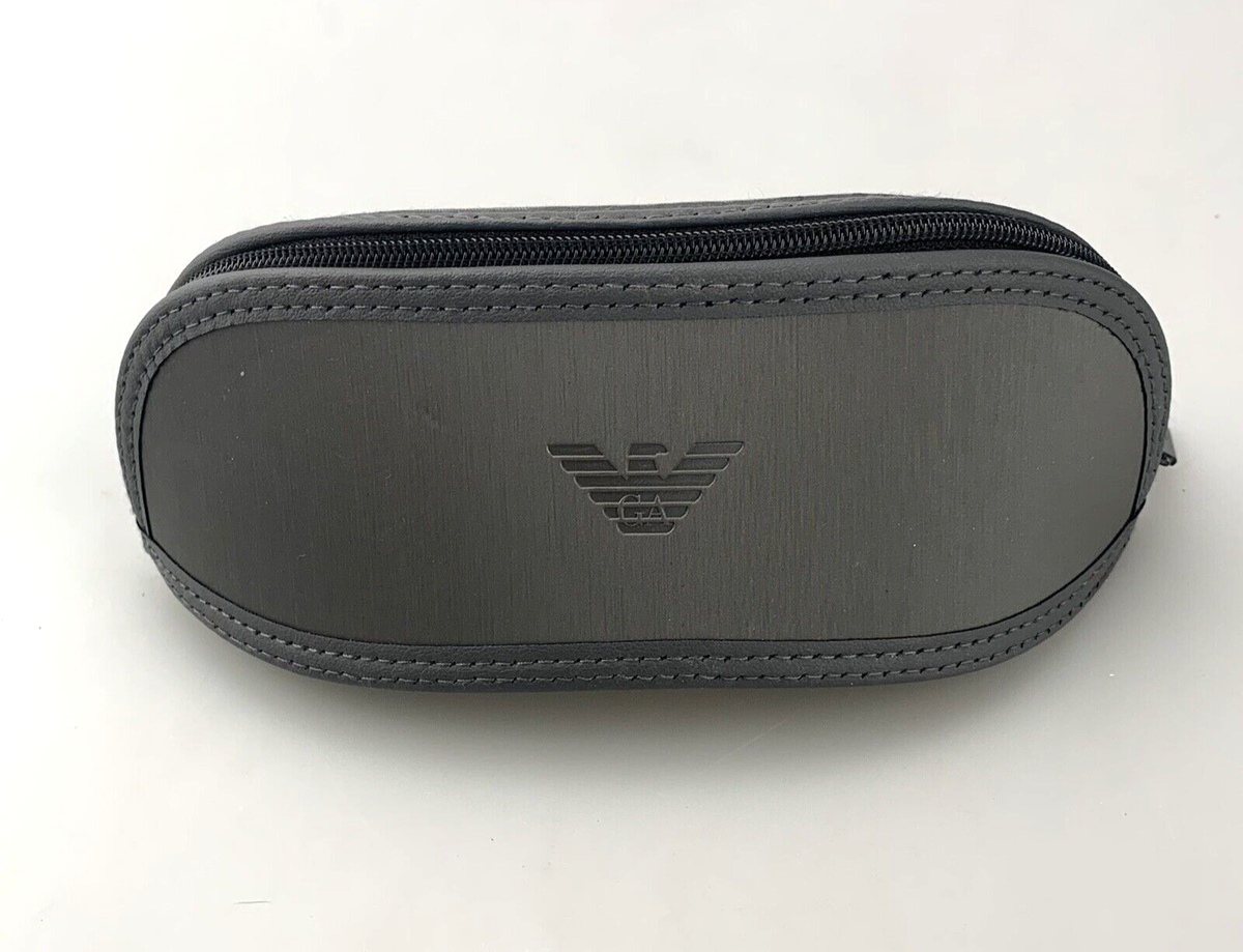 Emporio Armani Sunglasses Case Only Grey Softcase Zip Medium | eBay