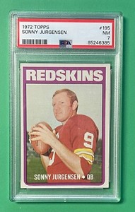 1972 TOPPS SONNY JURGENSEN #195 PSA 7 NEAR MINT REDSKINS