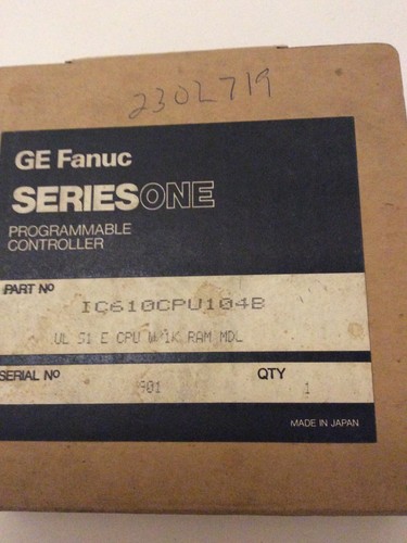 GE FANUC SERIESONE PROGRAMMABLE CONTROLLER, IC610CPU104B