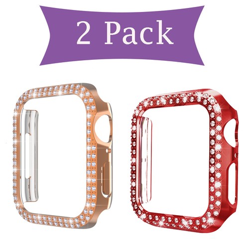 2 Pack Bling PC Case Cover Protective Face For Apple Watch Series 8/7/6/5/4/3/SE - 第 15/40 張圖片