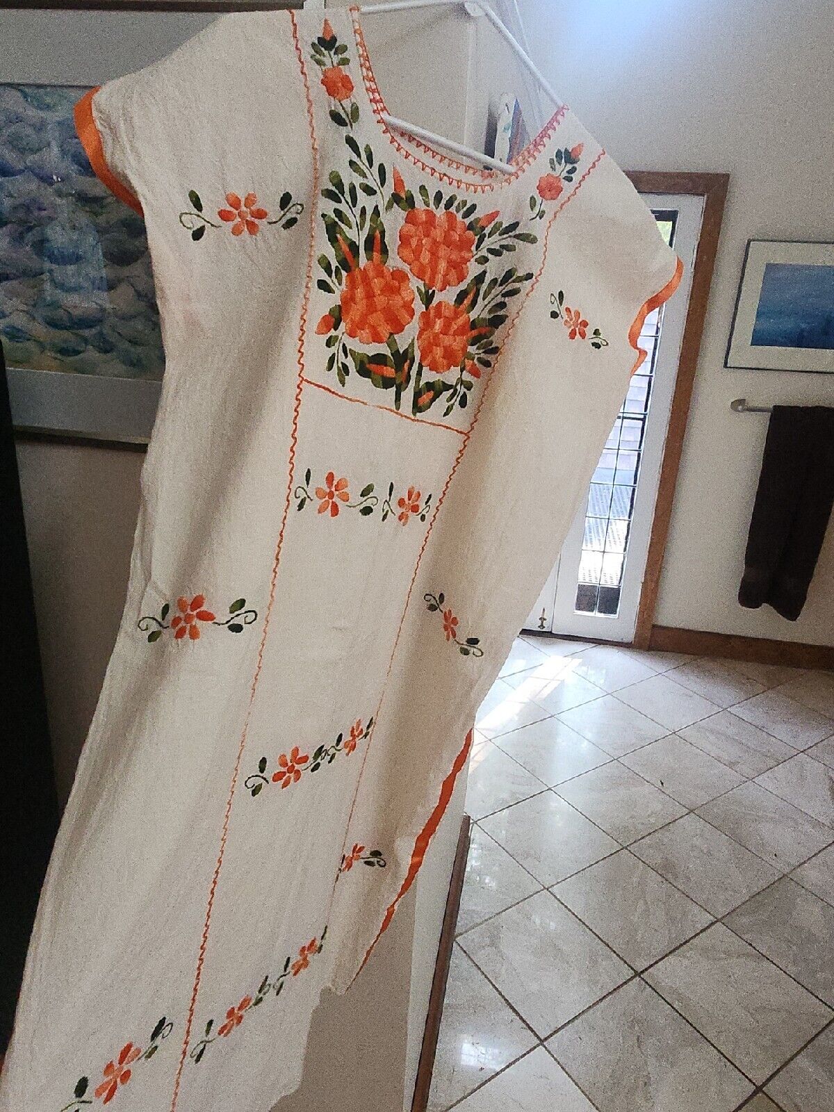 True Vintage Oaxacan Mexican Huipil Dress Embroid… - image 5