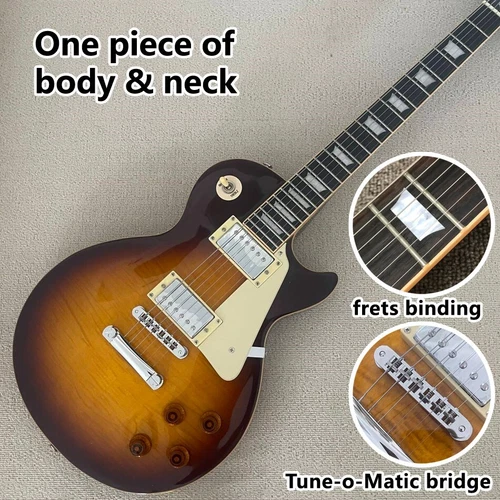 LP Electric Guitar Frets Binding Tune-o-Matic Bridge One Piece Of Body & Neck