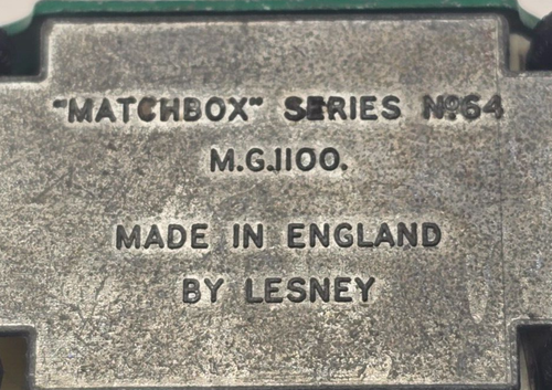 Lesney "Matchbox" Series MG 100 No 64 Green Made In England - Picture 6 of 6