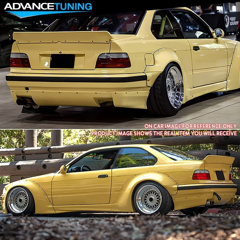 Fits 92-98 BMW E36 3-Series RB Style Rear Trunk Spoiler Wing PU Unpainted Black - Изображение 2 из 3