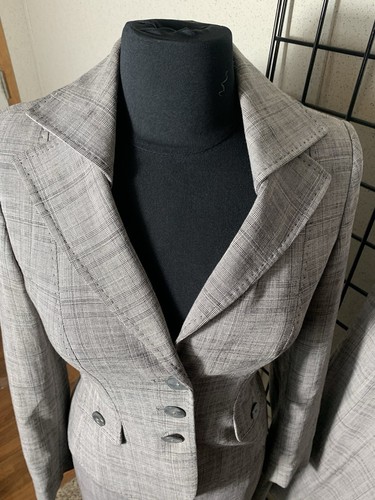 Tailored by NEXT Size 8 Professional 3 Pc. Gray Plaid Jacket/Skirt/Slacks - Picture 16 of 24