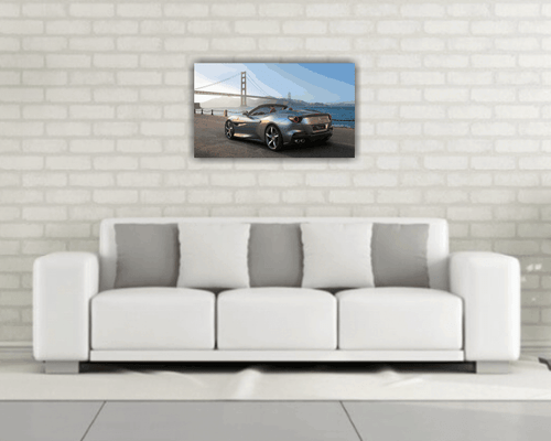Ferrari Super Car Wandkunst bedruckte Leinwand über einen massiven Kiefernrahmen gestreckt - Bild 4 von 5