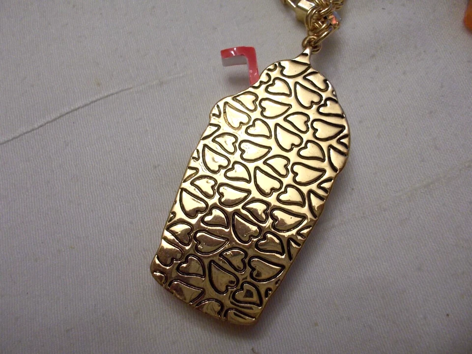 BETSEY JOHNSON FUN PUMKIN SPICE LATTE JEWELED CHAIN NECKLACE NECKLACE/EARRINGS - Image 4 of 4