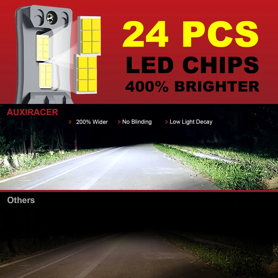 H4 LED Bombilla Faros De Coche Luz de Carretera y luz de Cruce Blanco 16000LM - Imagen 2 de 4