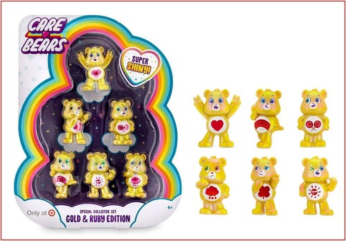 6 Bears - Care Bears GOLD & RUBY Edition - SPECIAL COLLECTOR Set ❤️EXCLUSIVE❤️ - Picture 1 of 7