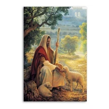 Jesus Christ is the Good Shepherd Canvas Art Wall Painting Poster Print