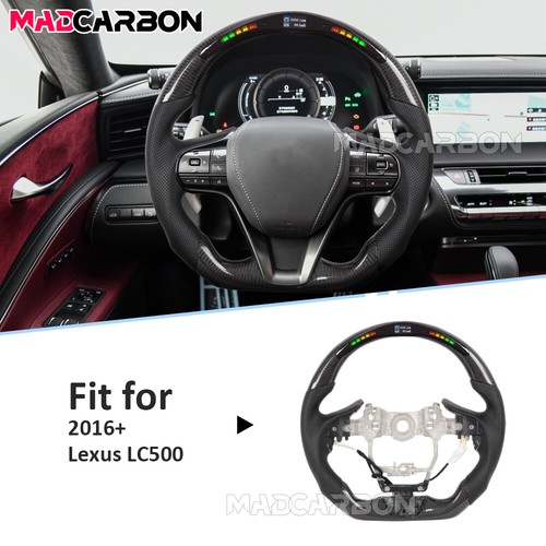 Volante LED de fibra de carbono real apto para Lexus LC500 LC500h 16-24 con calefacción - Imagen 2 de 17