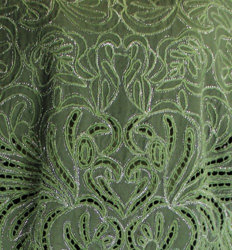 Vintage Sassy Doll Skirt & Top Set Women SZ XL Dark Green Silver Threading - Picture 4 of 9