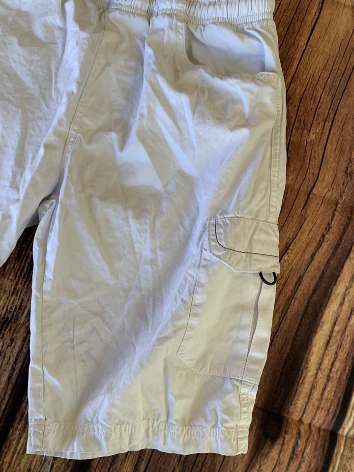 Pantalones Cortos de Carga Univibe Para Hombre Cintura Elástica Cordón Bolsillos Laterales Blancos Talla: L Foto 3 de 4