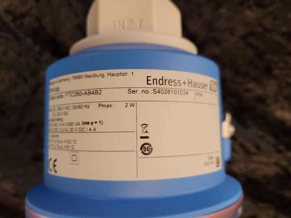 Endress and Hauser FCT260 Minicap, probe length of 5.5", AC/DC, NEVER USED - Image 3 of 4