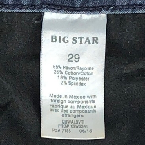 Big Star Womens Slim Skinny Jeans Blue Stretch Mid Rise Pockets Denim 29 - Picture 8 of 8