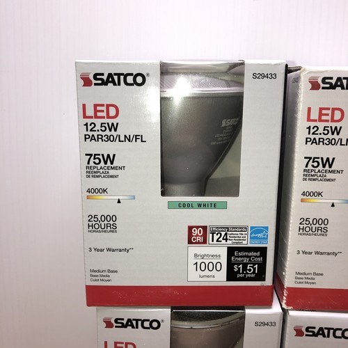 6 Pack LED Flood Lights 12.5W 75W PAR30LN Long Neck Medium E26 4000K Cool White - Picture 3 of 14