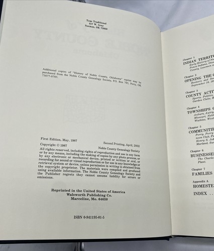 History of Noble County Oklahoma Vol. I (1987) & II (2008) Genealogy 2nd Print - Picture 9 of 24
