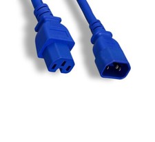 2Ft BLU Power Cable for CAB-C15-CBN C14-C15 Cisco Cabinet Jumper Cord to PDU UPS