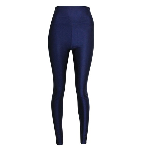 Womens Ladies American High Waisted Disco Shiny Wet Look Leggings Dancing Pants - Picture 10 of 13