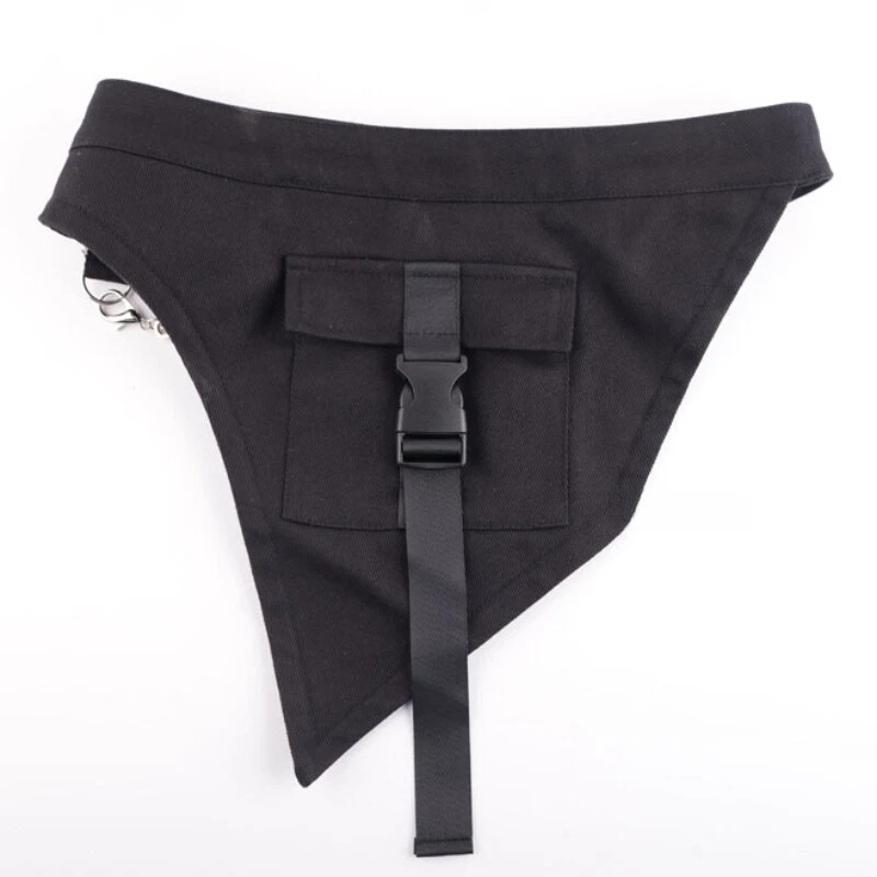 Damen Breiter Gürtel Korsett Gürteltasche Kette Gothic Punk Steampunk Schwarz - Bild 3 von 4